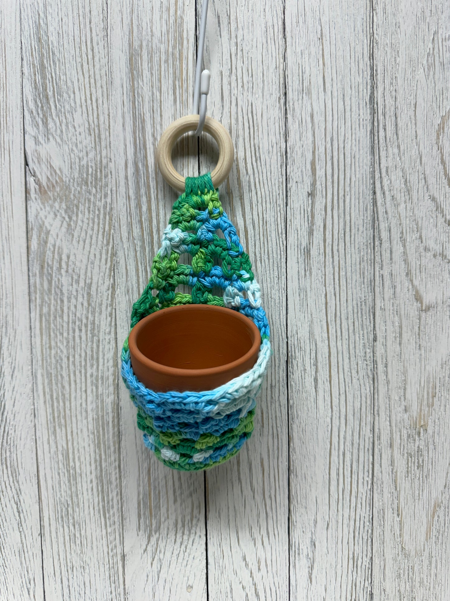 Handcrafted Cotton Wave Pot Holder For Succulents, Multicolored