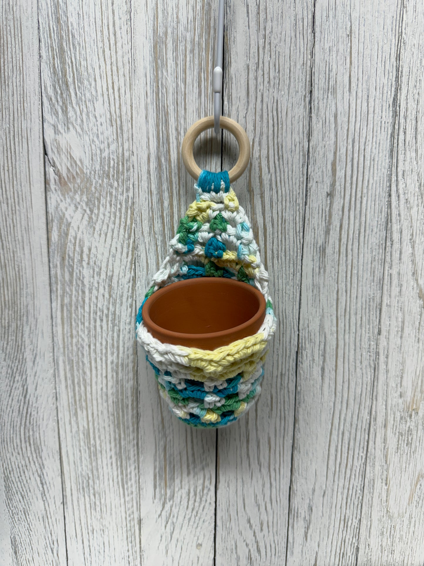 Handcrafted Cotton Wave Pot Holder For Succulents, Multicolored