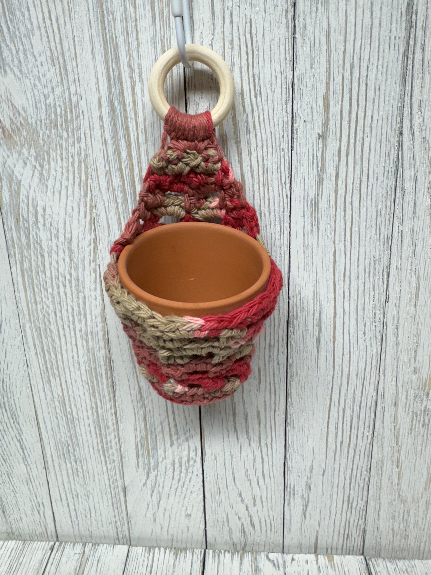 Handcrafted Cotton Wave Pot Holder For Succulents, Multicolored