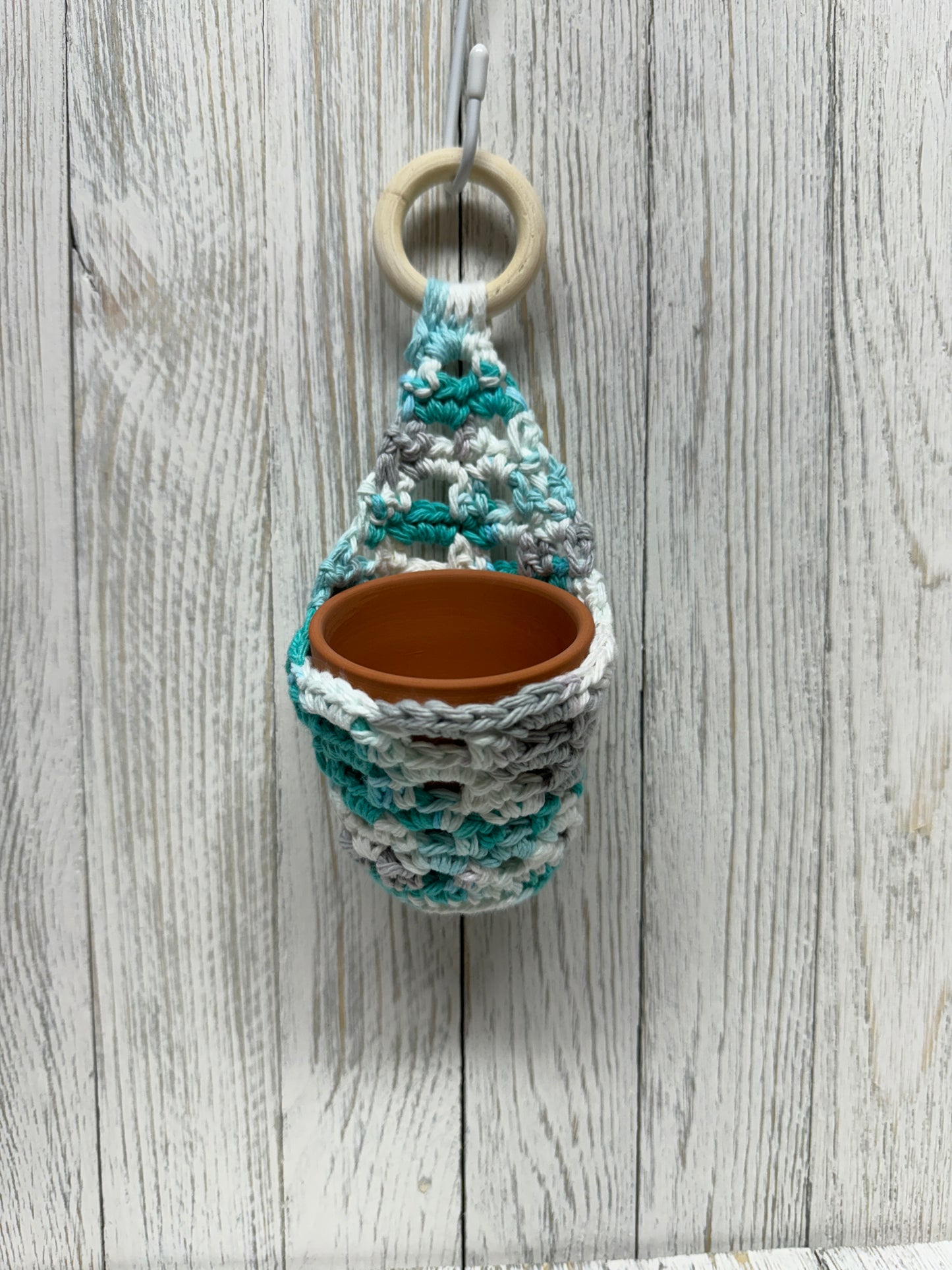 Handcrafted Cotton Wave Pot Holder For Succulents, Multicolored