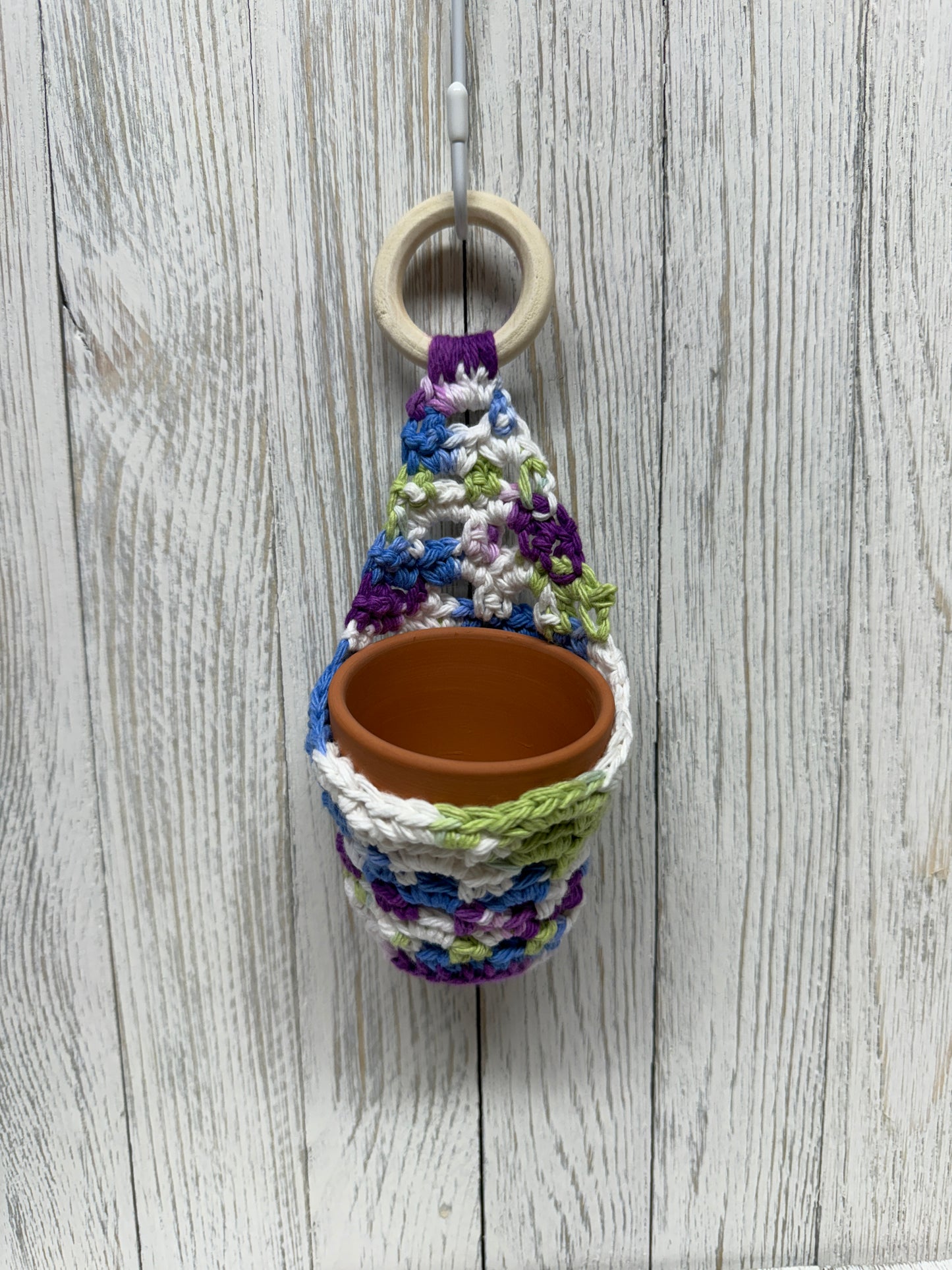 Handcrafted Cotton Wave Pot Holder For Succulents, Multicolored